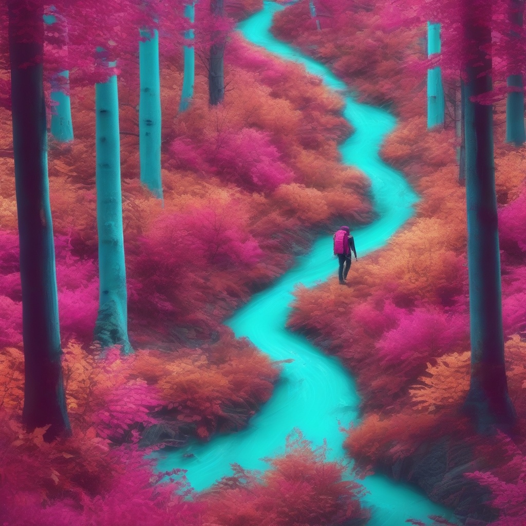 senderismo por el bosque otoñal