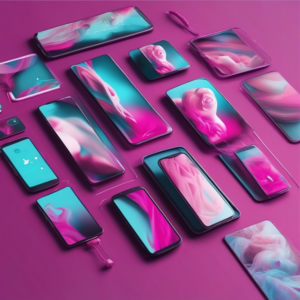 uso de smartphone con pantalla flexible